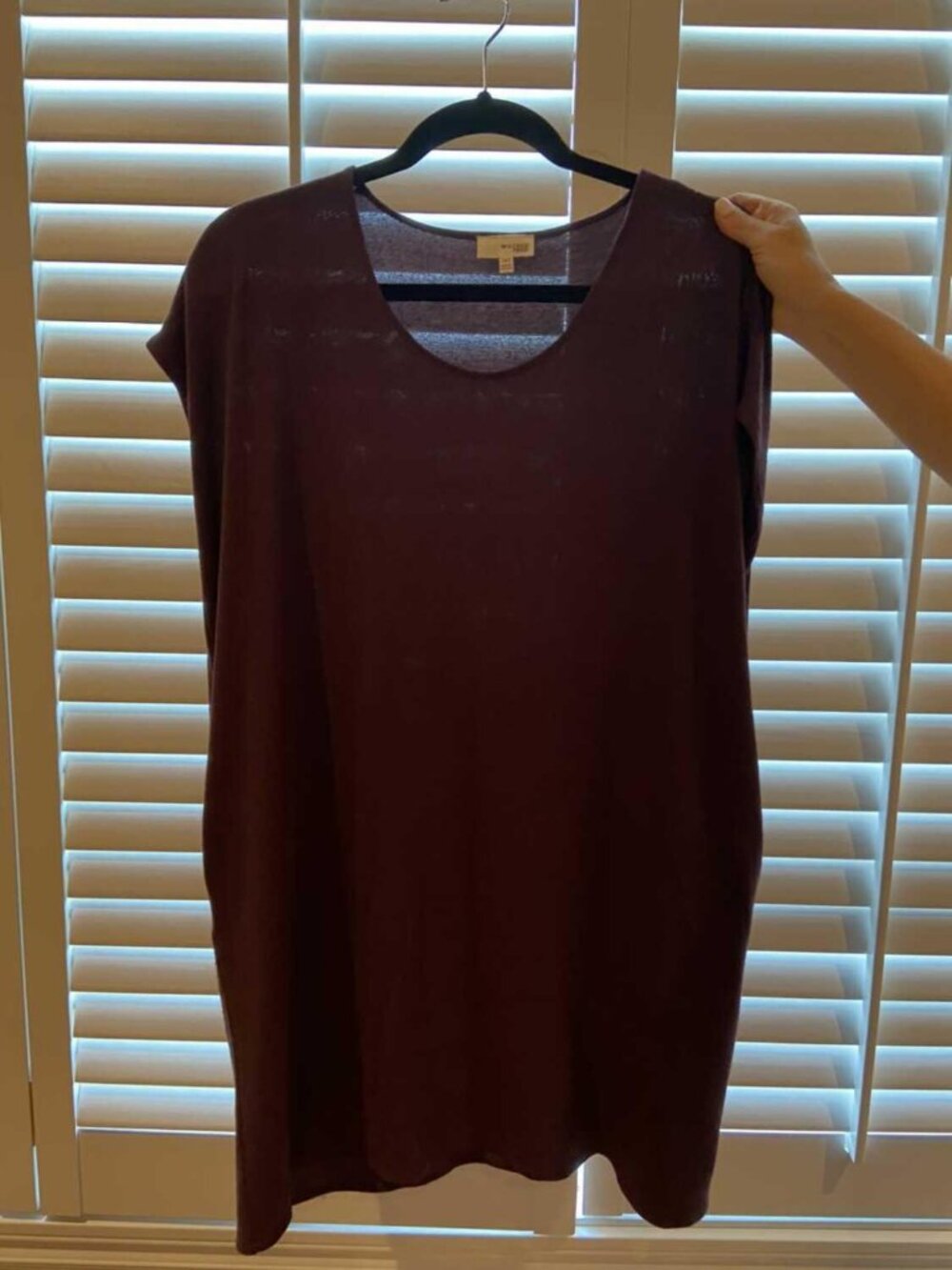 Aritzia Burgundy Oversized T-Shirt Dress